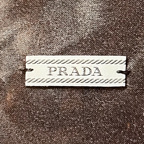 PRADA DUST BAG, Drawstring, Authentic, Black Satin, White PRADA Logo Tag - Picture 4 of 4